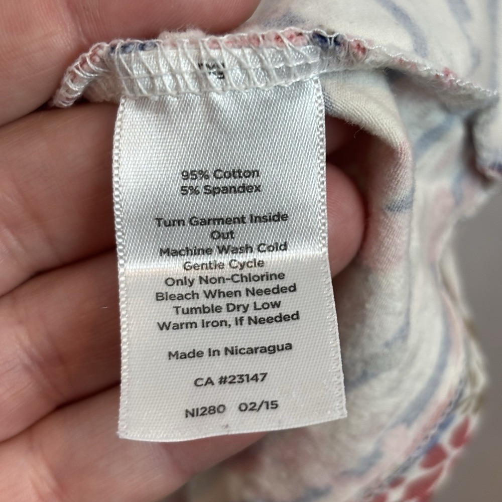 Talbots Womens Pink Floral‎ Cotton 3/4 sleeve stretch blouse sz X casual stretch - Picture 5 of 12